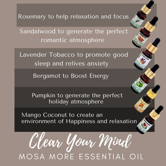 Aromatherapy Wellness Set- Diffuser Handmade 6 Essential Oils, Humidifier, Mist Intensity, 7 LED lights Home, Yoga, Meditation