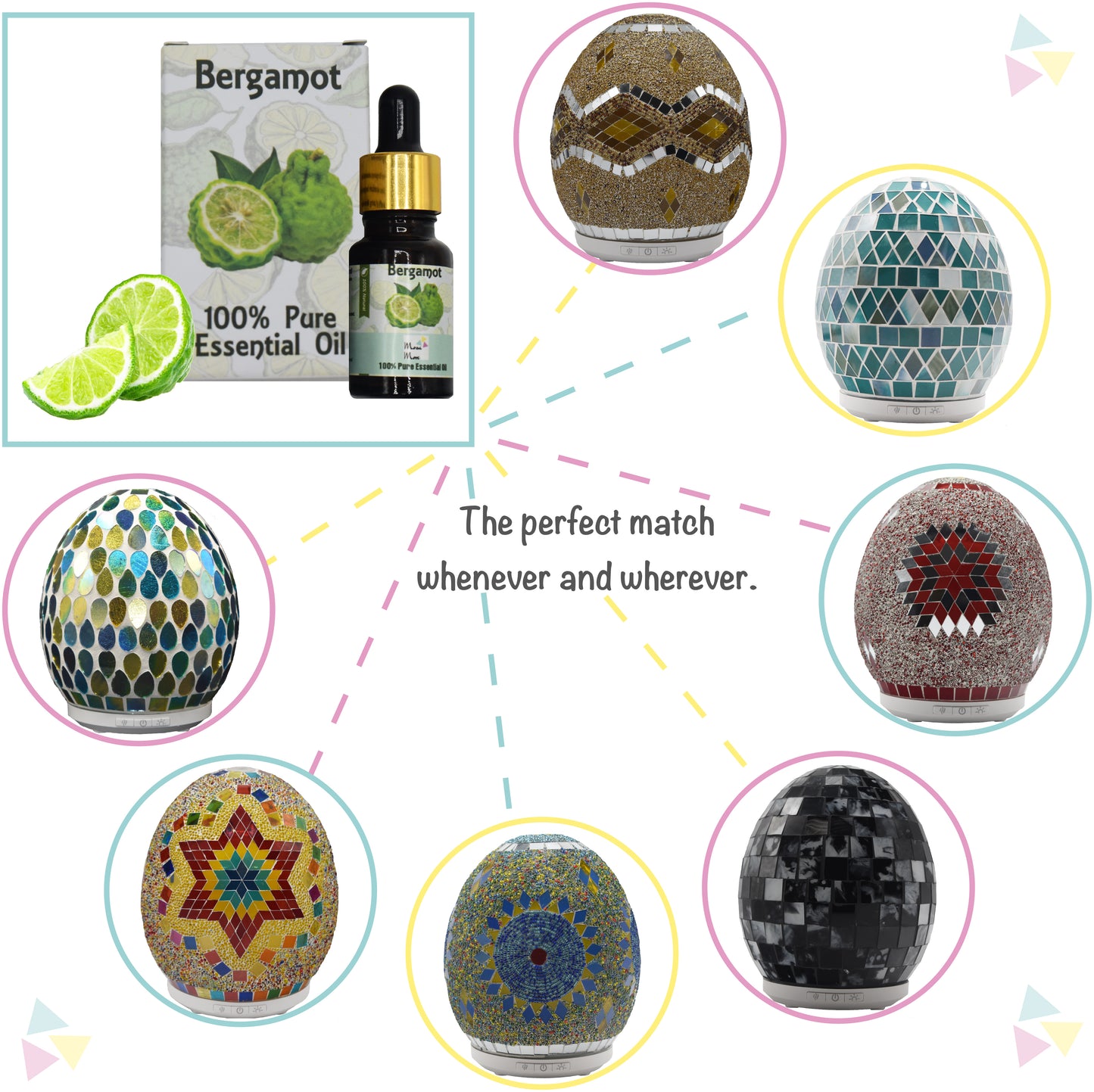 Mosa More Bergamot Pure Essential Oil Boost Energy and Aromatherapy Diffuser -10ml